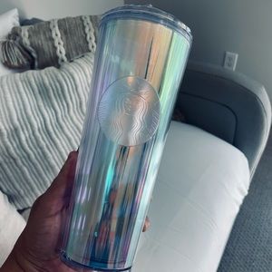Iridescent Starbucks tumbler missing Straw